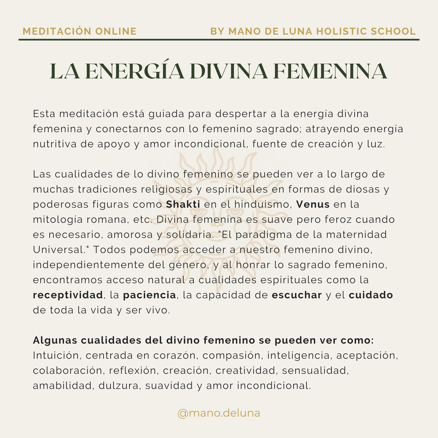 MEDITACIÓN - DESPIERTA TU DIVINA FEMENINA