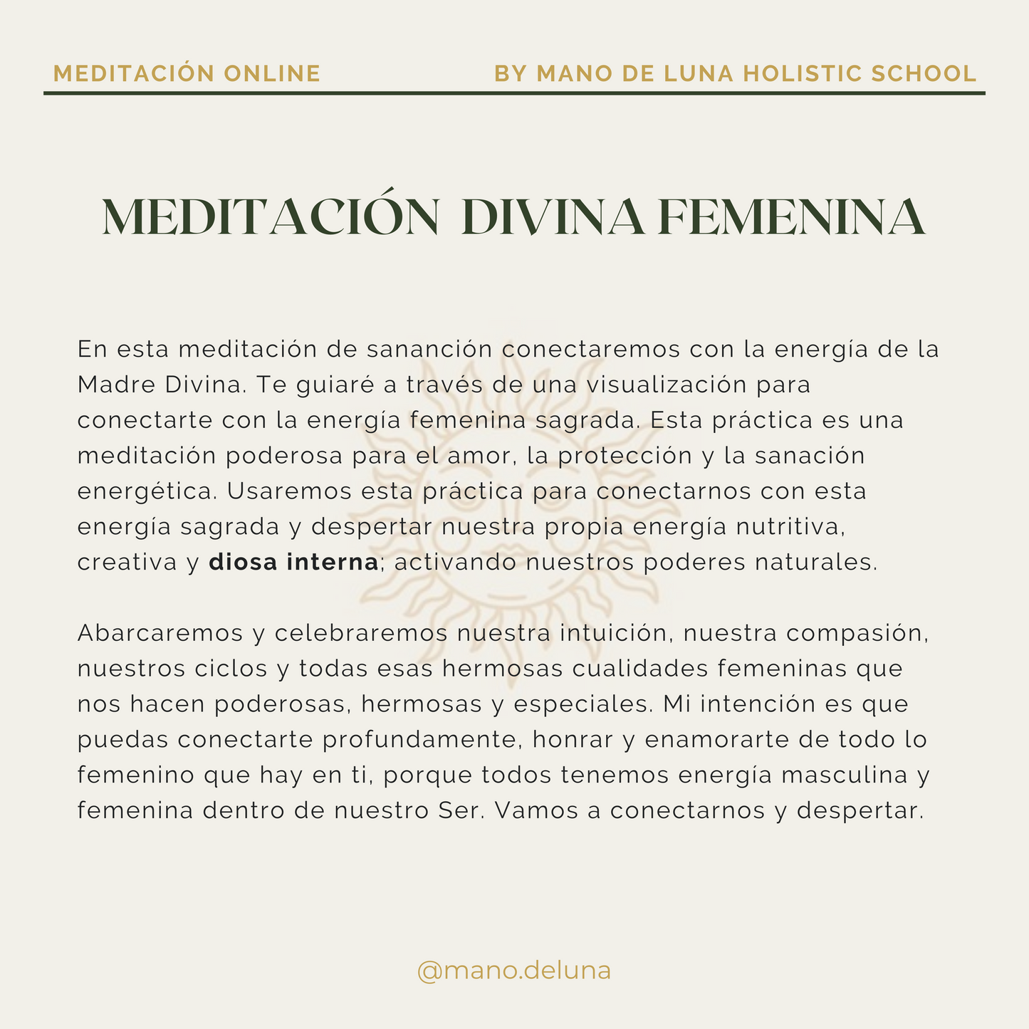 MEDITACIÓN - DESPIERTA TU DIVINA FEMENINA